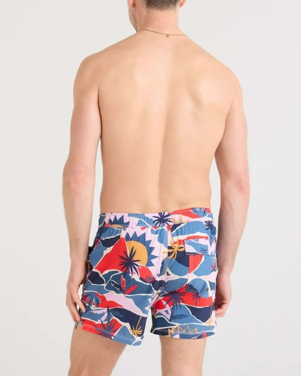 SAXX Oh Buoy 5” 2N1 BallPark Pouch Swim Trunks Dark Break of Dawn XL